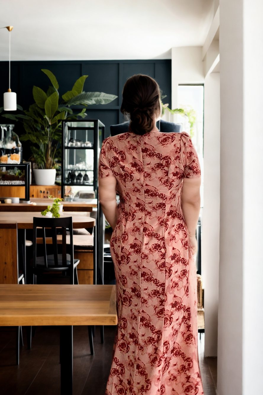 Tru Plus Size Modern Red Cheongsam Dress