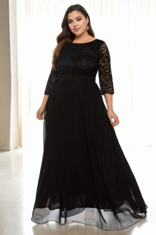 Amora Plus Size Modest Evening Dress