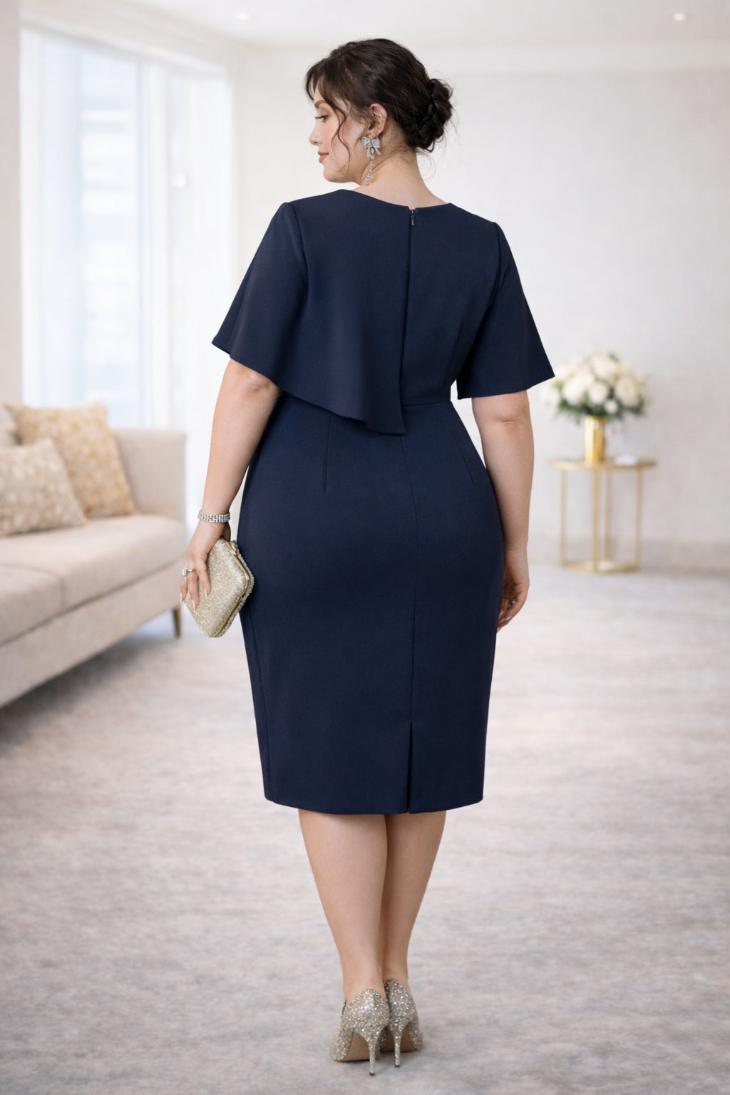 Capucine Plus Size Peplum Cocktail Dress