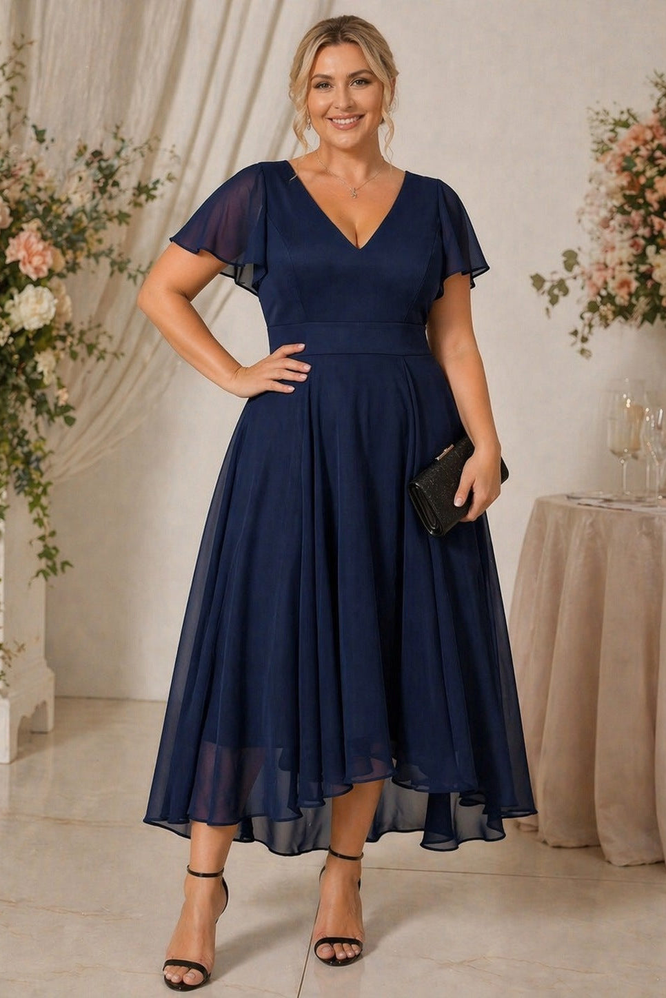 Seraphine Plus Size Wedding Guest Midi Dress