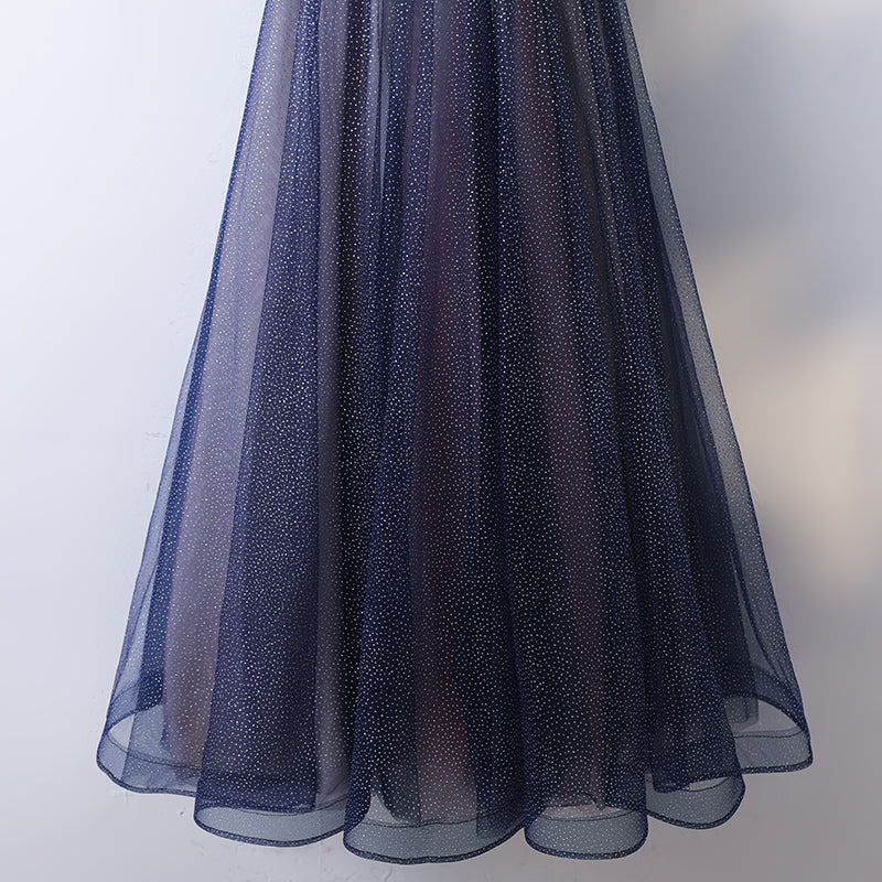Plus Size Navy Short Sleeve Gown