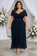 Lucinde Plus Size Navy Wrap Evening Dress