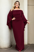 Parker Plus Size Off Shoulder Flare Sleeve Evening Dress