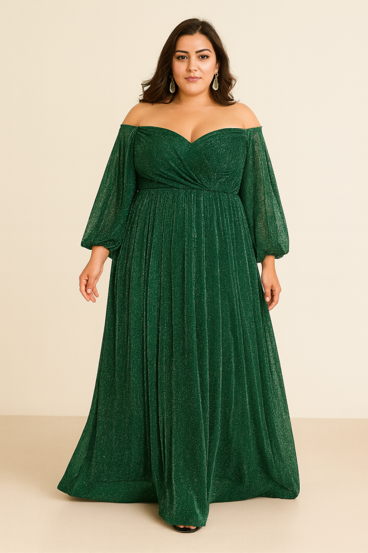 Félice Plus Size Off Shoulder Formal Dress