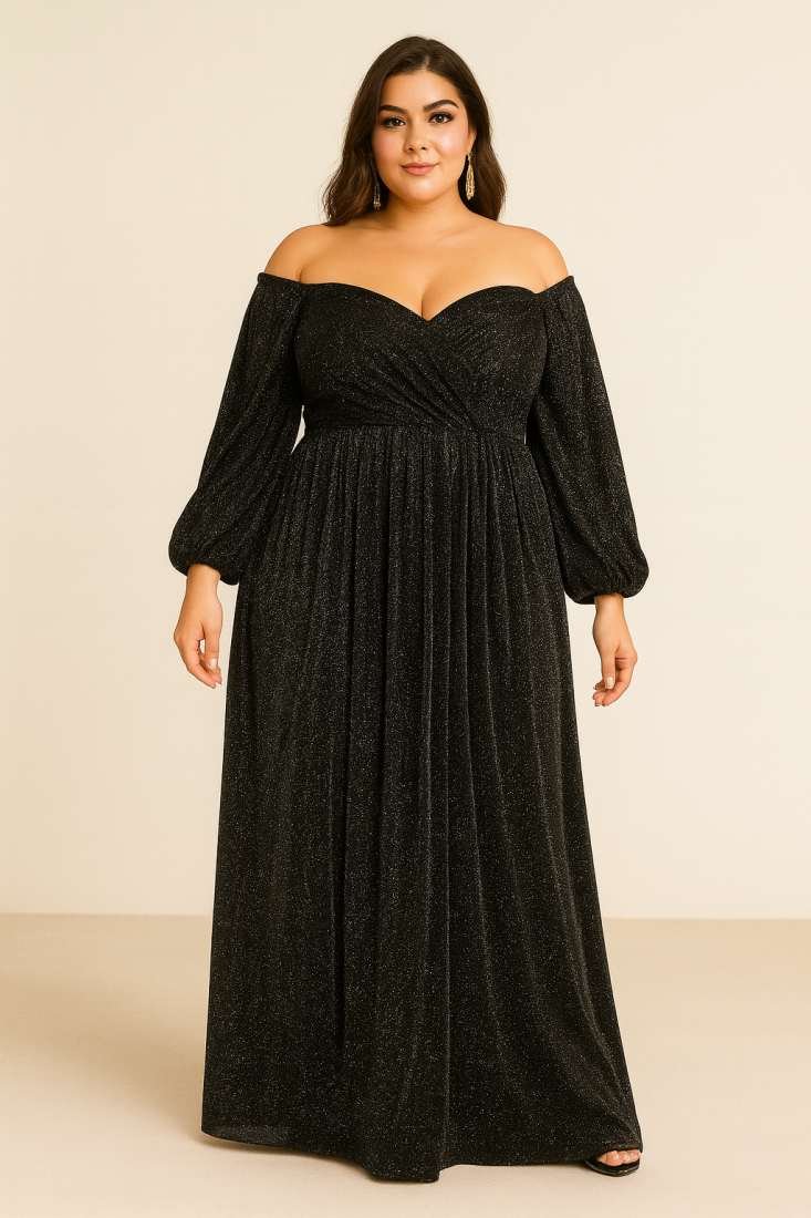Félice Plus Size Off Shoulder Formal Dress