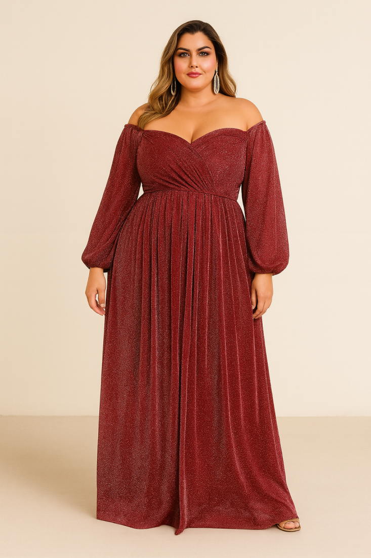 Félice Plus Size Off Shoulder Formal Dress