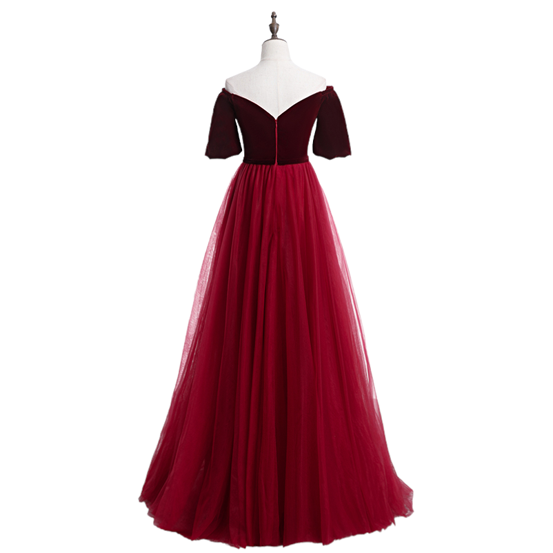 Plus Size Off Shoulder Tulle Gown