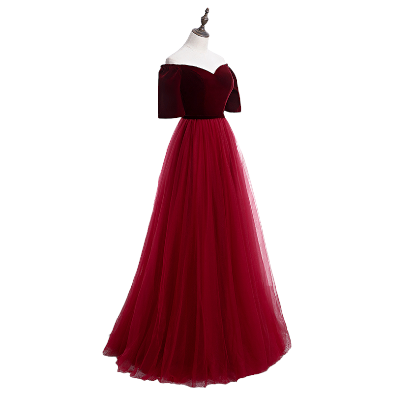 Plus Size Off Shoulder Tulle Gown