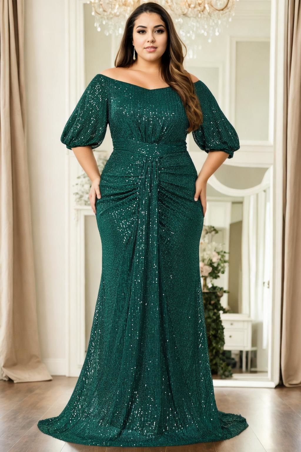 Reine Plus Size Off Shoulder Wrap Gown