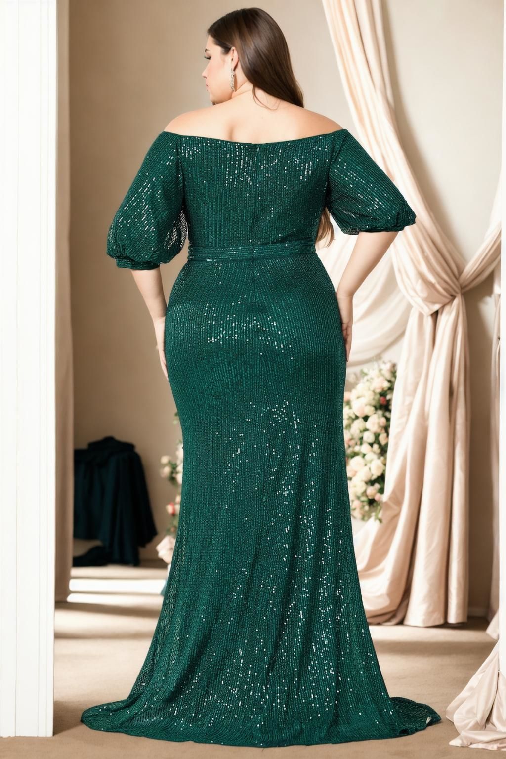 Reine Plus Size Off Shoulder Wrap Gown