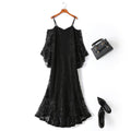 Ilysa Plus Size Black Lace Evening Dress