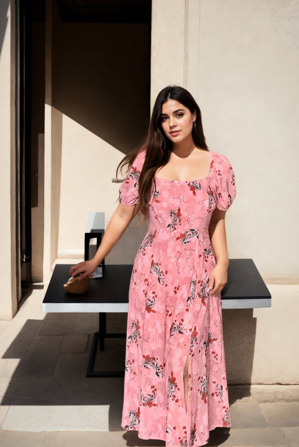 Anaïs Plus Size Pink Floral Dress