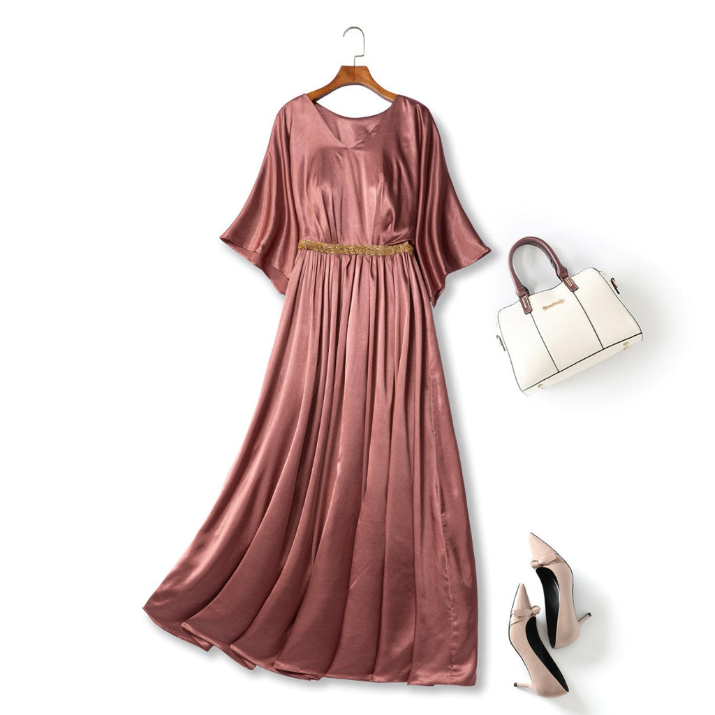 Isabela Plus Size Pink Grecian Maxi Dress