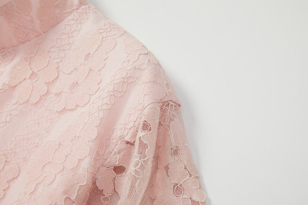 Amaya Plus Size Pink Lace Qipao