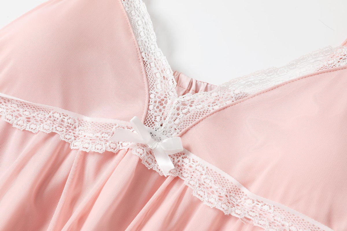 Hallie Plus Size Pink Lingerie Dress with Bra Pads