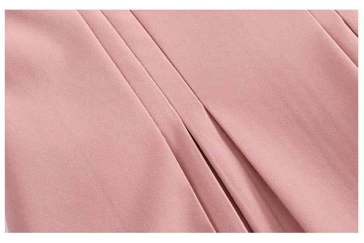 Plus Size Pink Pleats Mini Skirt