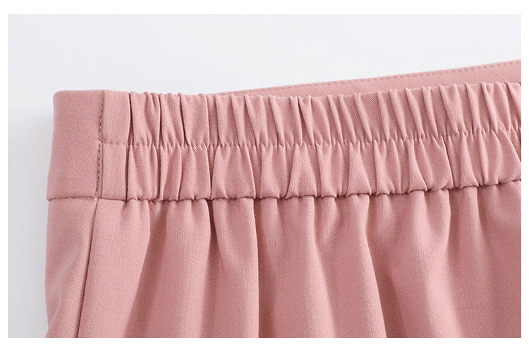 Plus Size Pink Pleats Mini Skirt