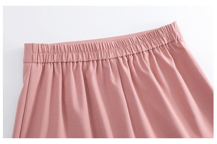 Plus Size Pink Pleats Mini Skirt