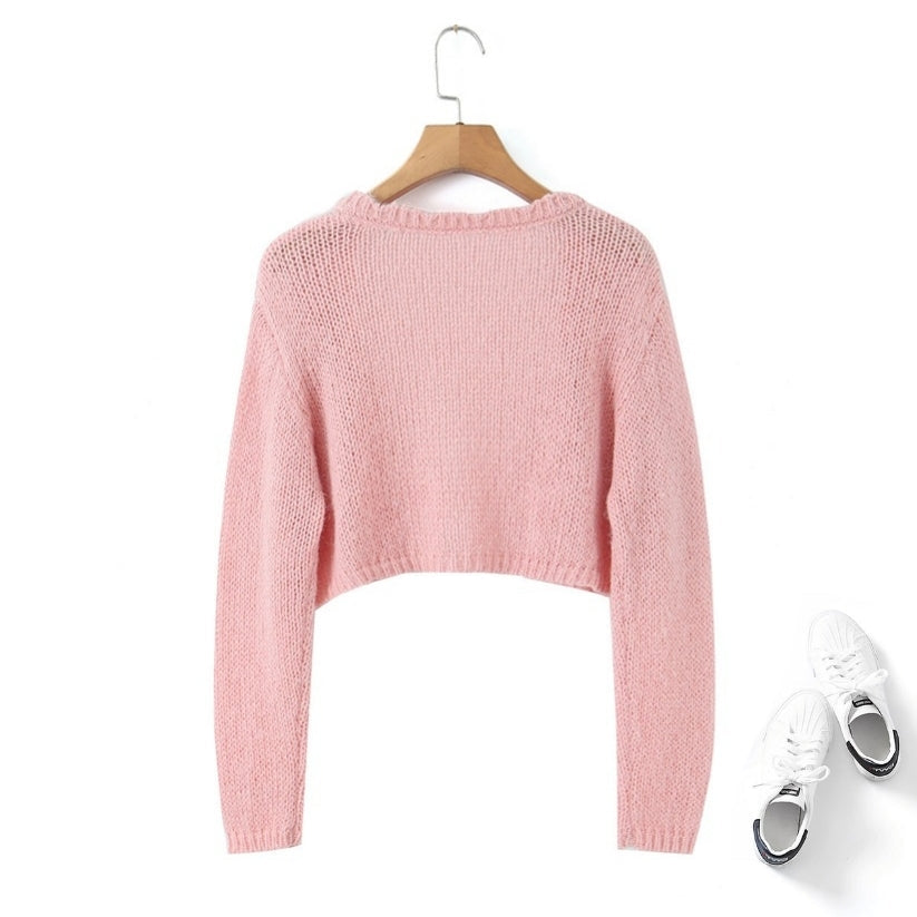 Plus Size Bubblegum Pink Crop Knit Cardigan