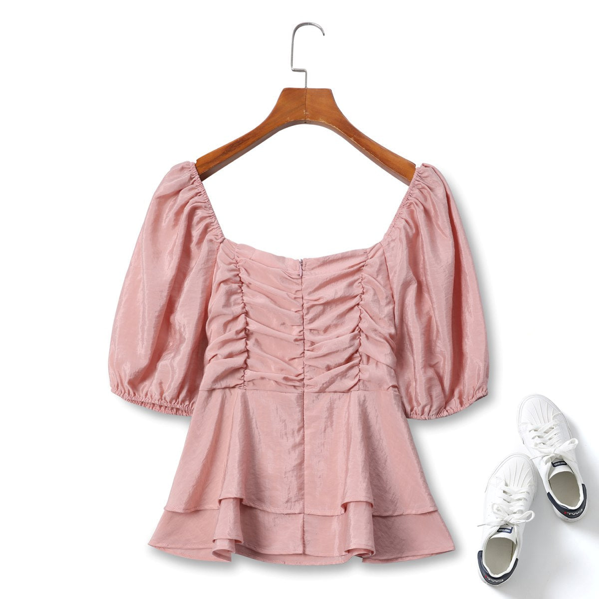 Plus Size Pink Rose Corsage Vintage Top