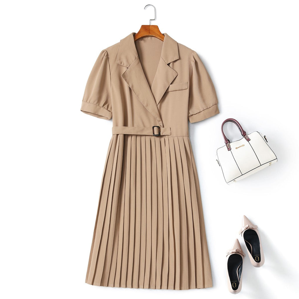 Lucille Plus Size Pleat Shirt Dress