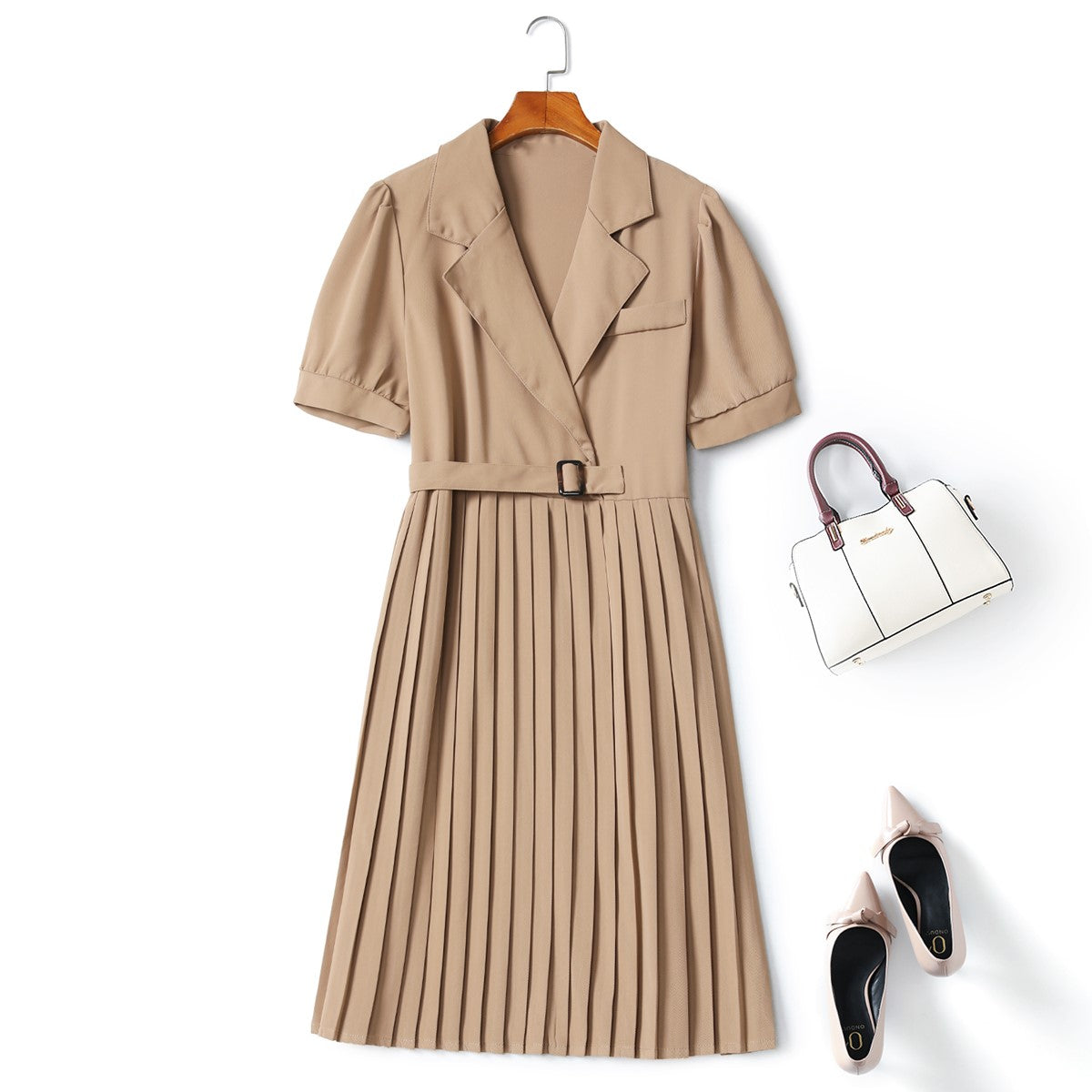 Lucille Plus Size Pleat Shirt Dress