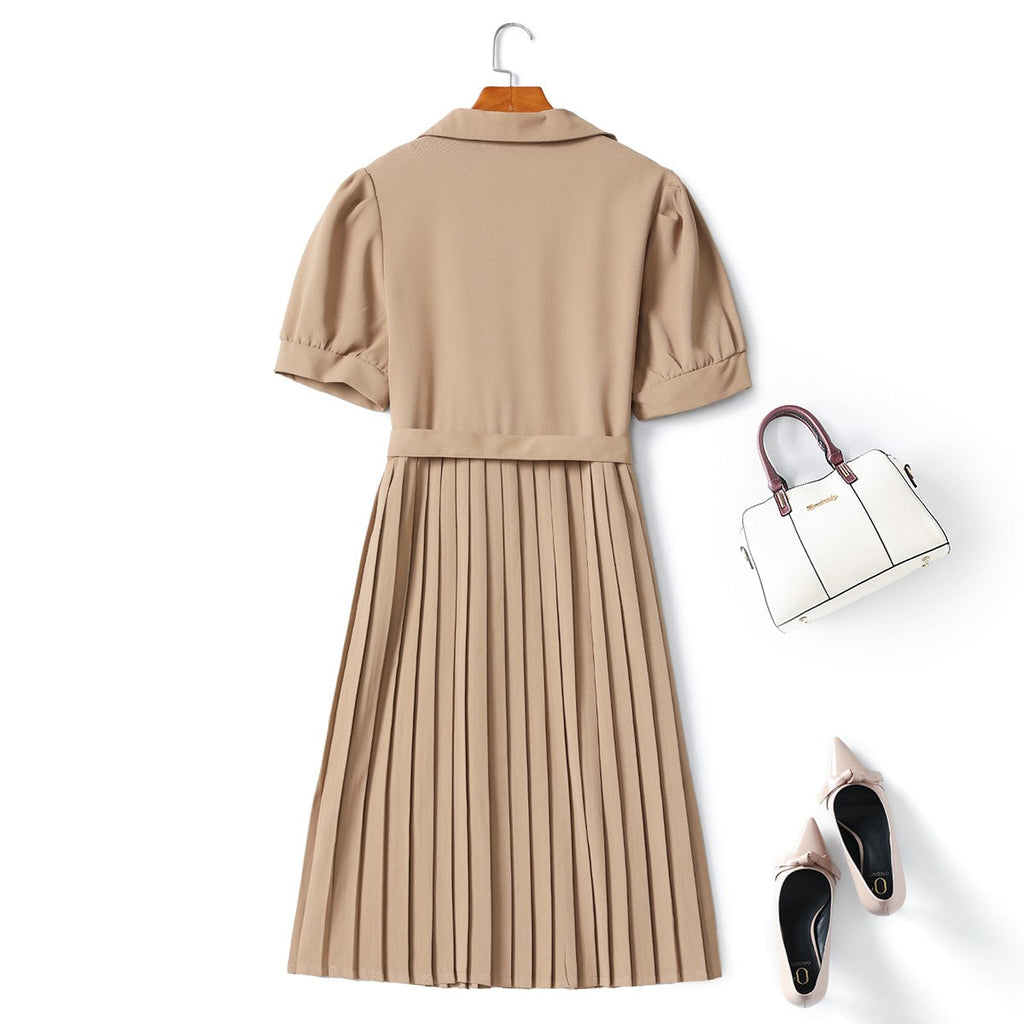 Lucille Plus Size Pleat Shirt Dress