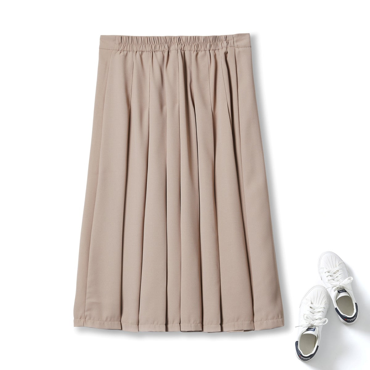 Plus Size Pleated Midi Skirt