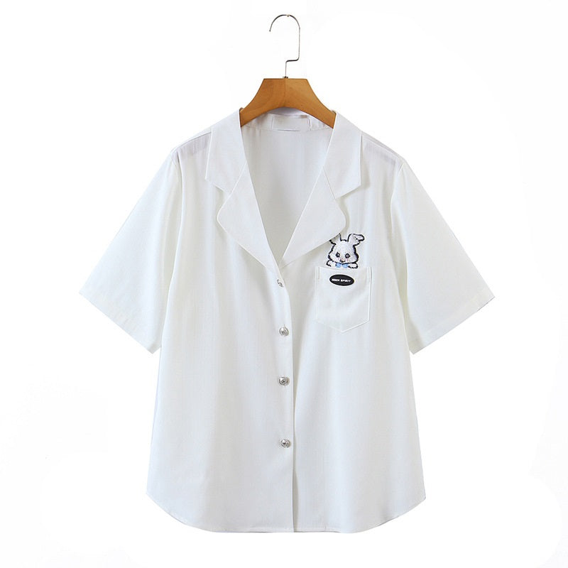 Plus Size Pocket Shirt Blouse