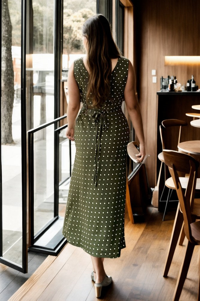 Annika Plus Size Polka Dots Slip Dress
