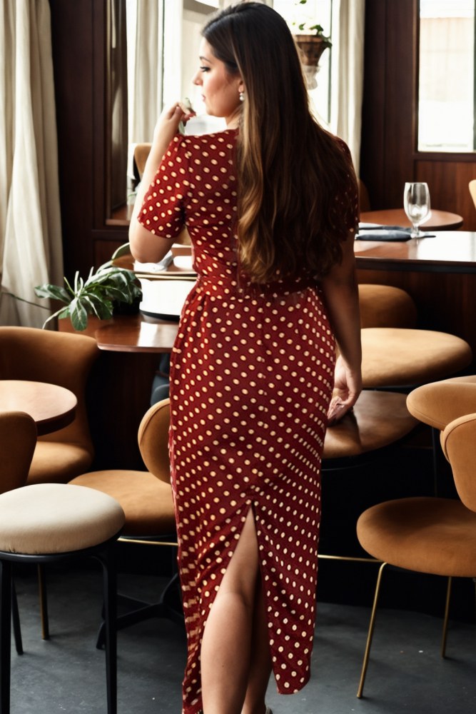 Emmeline Plus Size Polka Dots Tea Dress