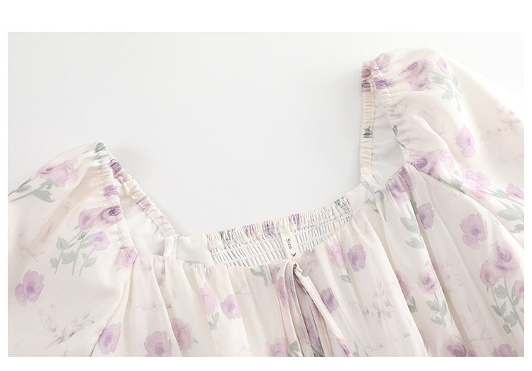 Plus Size Purple Flowers Dress