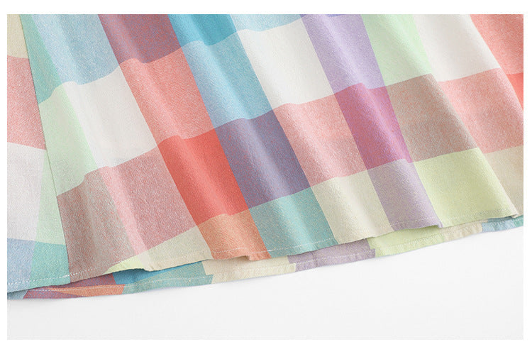 Plus Size Rainbow Checked Maxi Dress