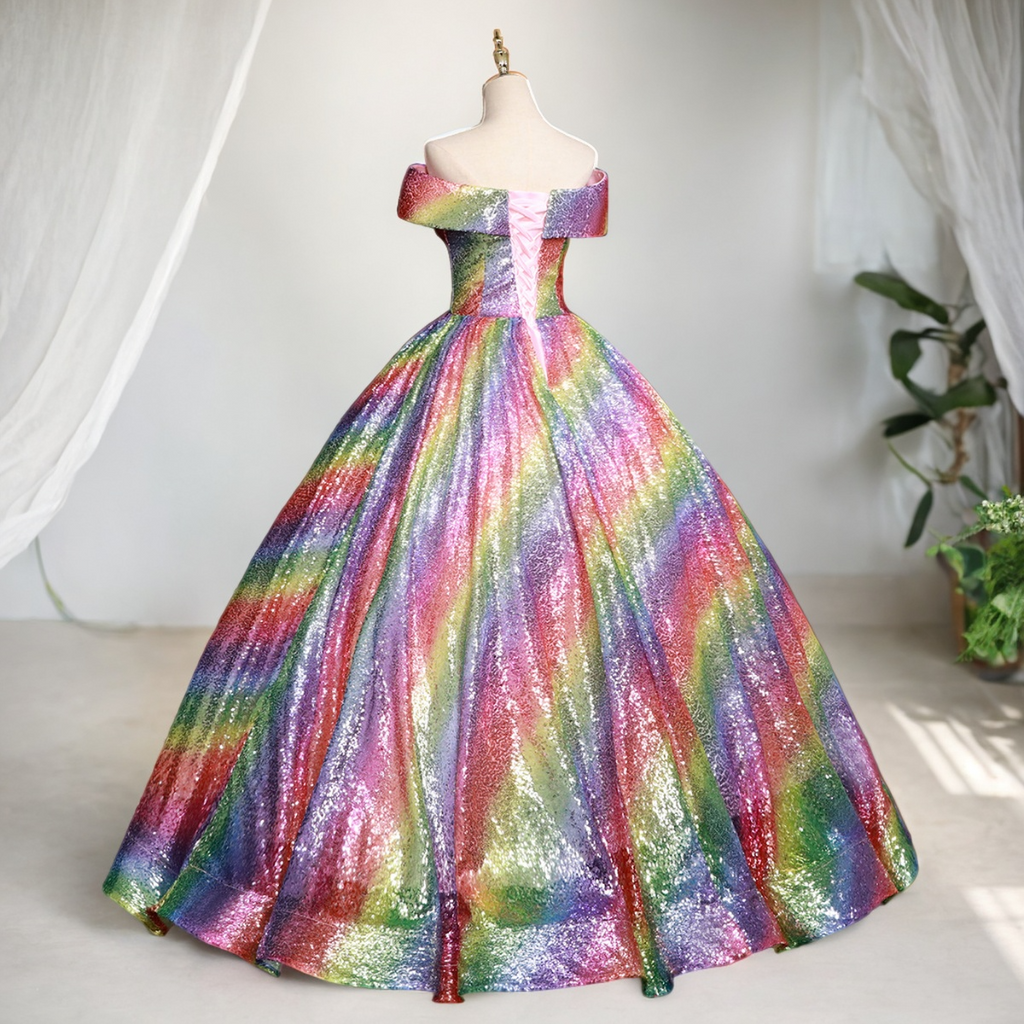 Cielo Plus Size Rainbow Gown