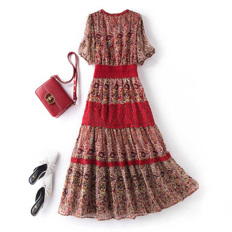 Plus Size Red Boho Dress