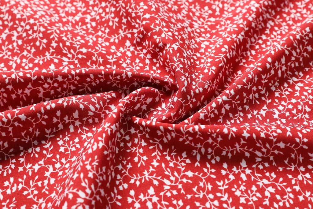Avril Plus Size Red Ditsy Floral Wrap Dress