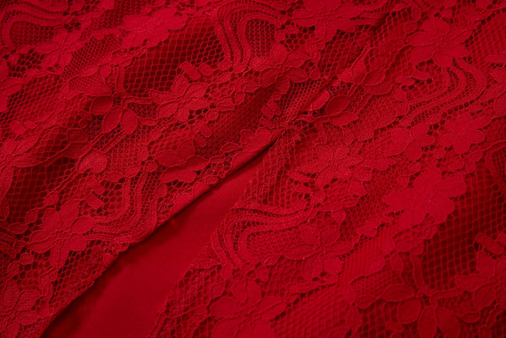 Saige Plus Size Red Long Sleeve Qipao