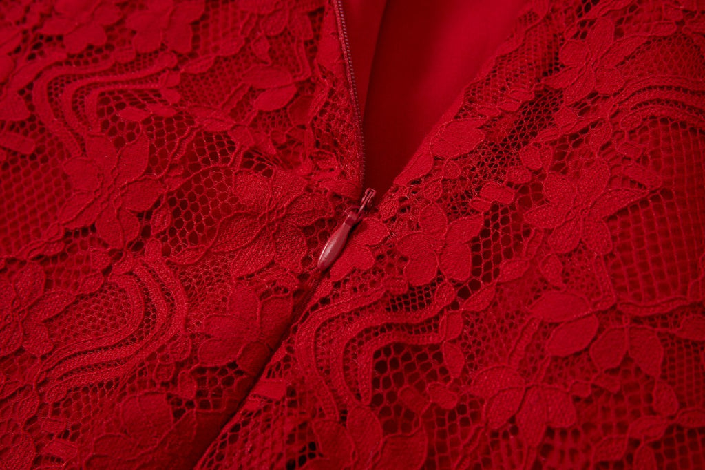 Saige Plus Size Red Long Sleeve Qipao