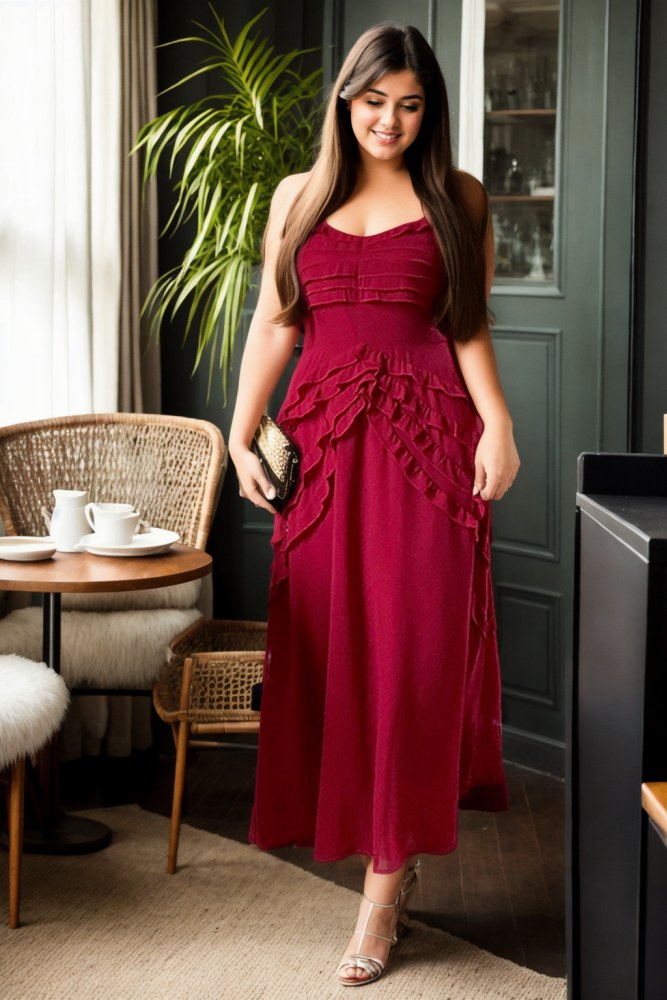 Luisa Plus Size Red Maxi Dress