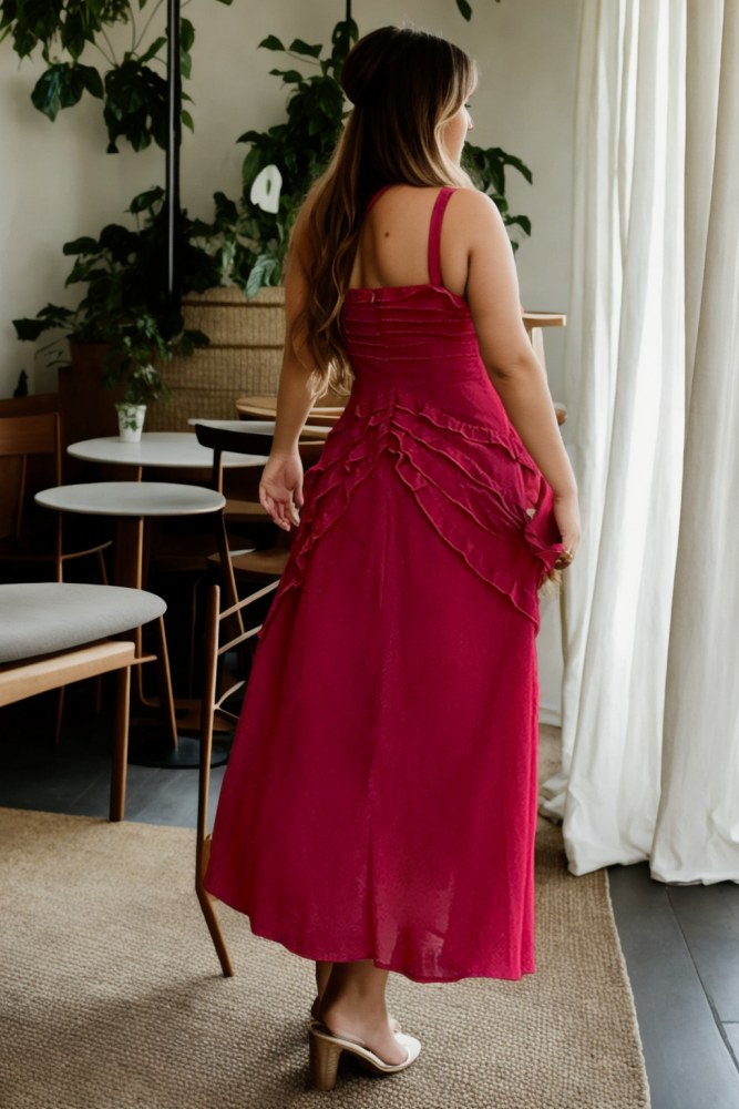 Luisa Plus Size Red Maxi Dress