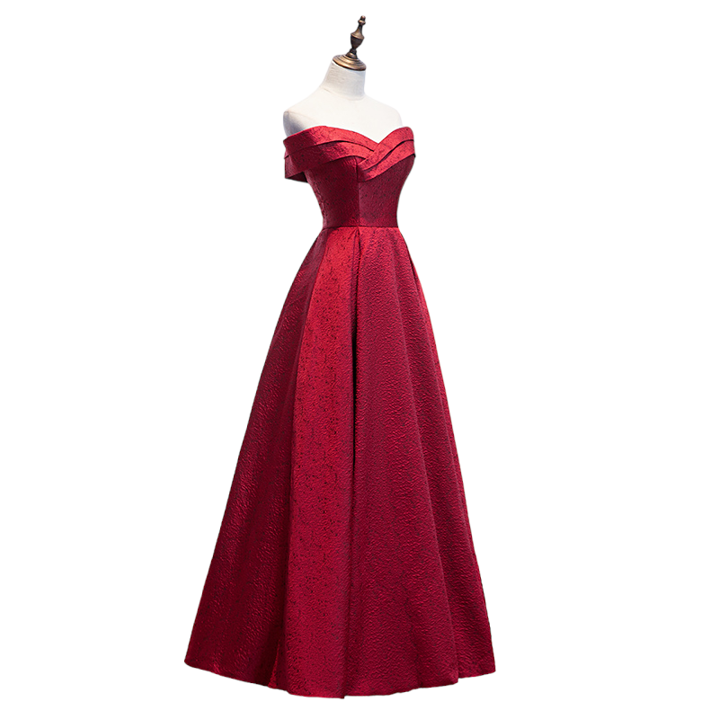 Plus Size Red Off Shoulder Evening Dress