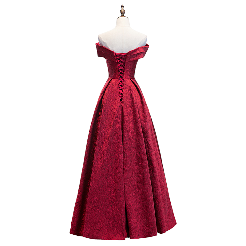 Plus Size Red Off Shoulder Evening Dress