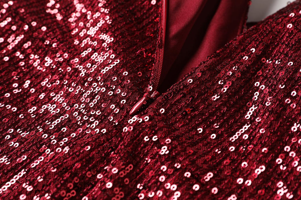Plus Size Red Sequin Gown