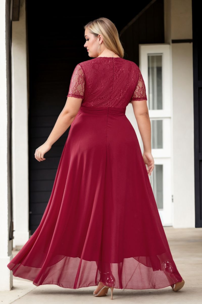 Piper Plus Size Red Short Sleeve Midaxi Dress