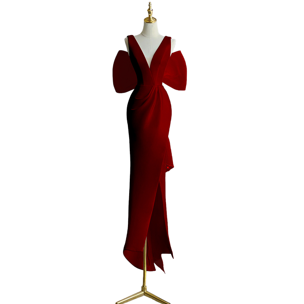Plus Size Red Ribbon Cocktail Dress