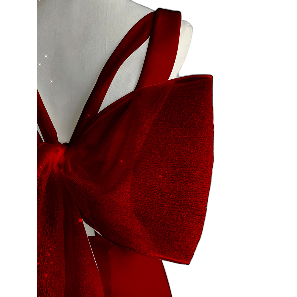 Plus Size Red Ribbon Cocktail Dress