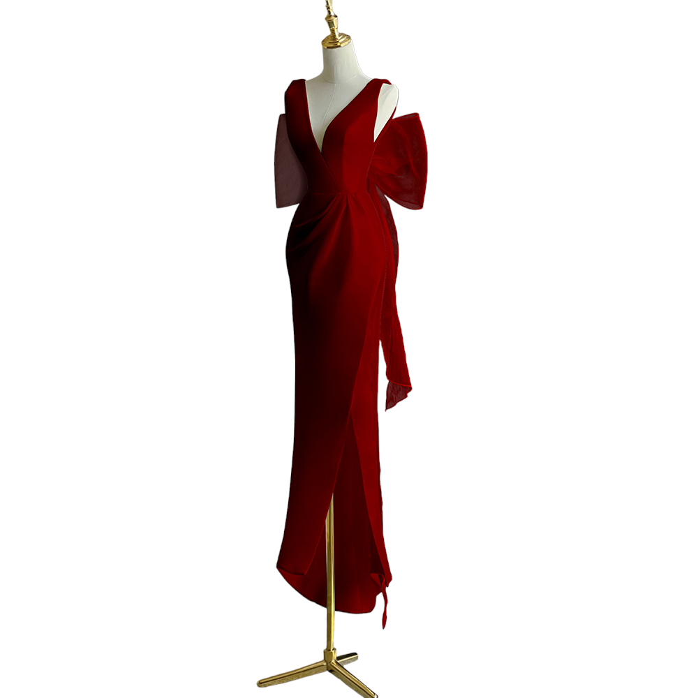 Plus Size Red Ribbon Cocktail Dress