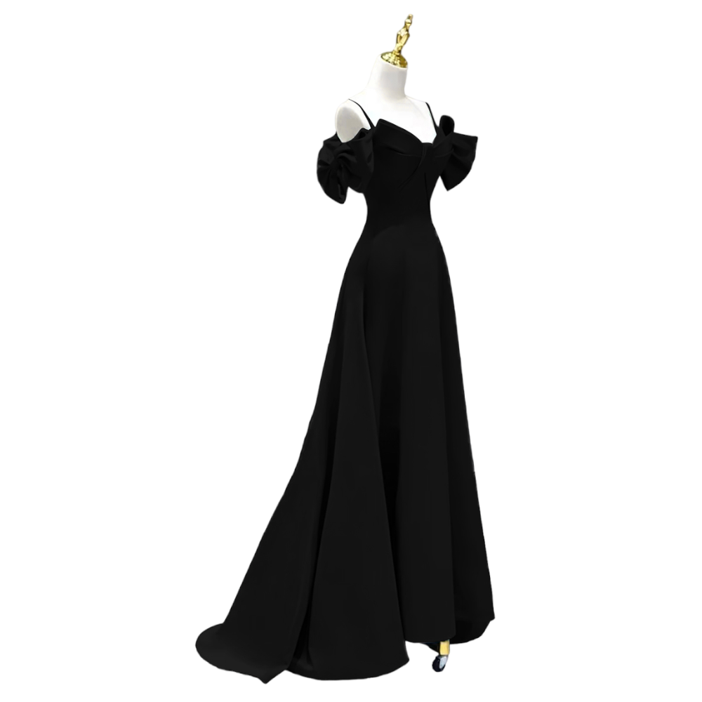 Plus Size Ribbon Vintage Off Shoulder Maxi Dress