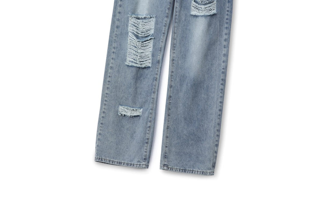 Plus Size Ripped Wide Leg Jeans