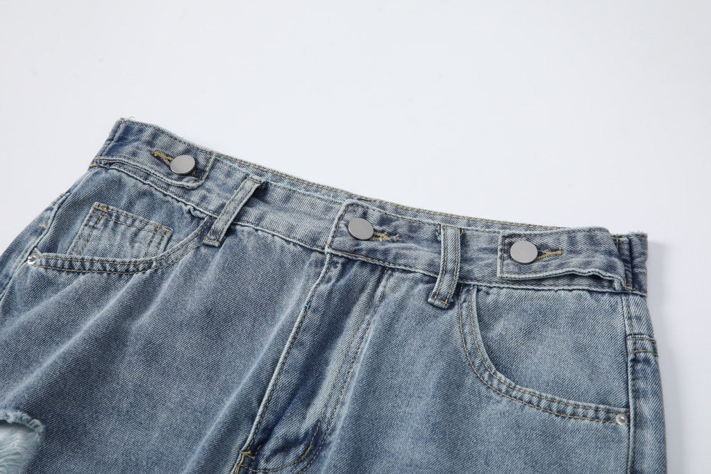 Plus Size Ripped Wide Leg Jeans